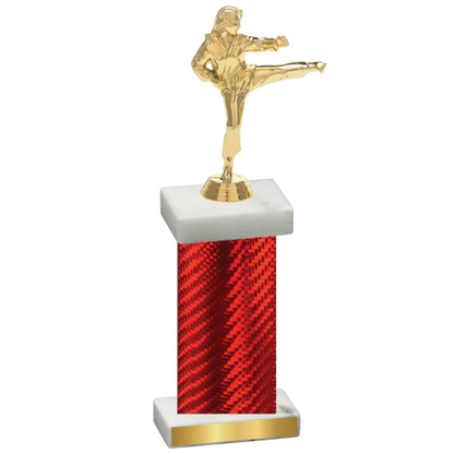 Single Red Carbon Fiber Karate Trophy