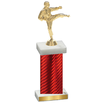 Single Red Carbon Fiber Karate Trophy