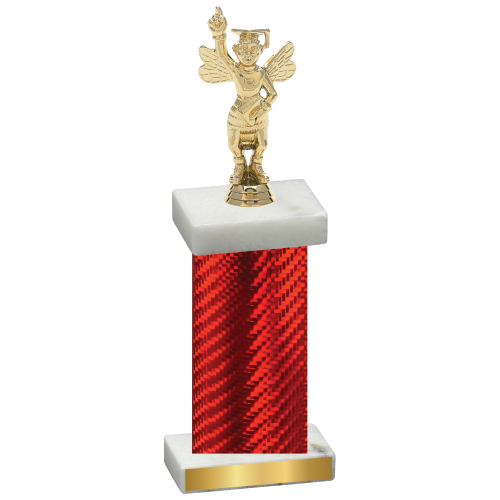 Single Red Carbon Fiber Academics Trophy