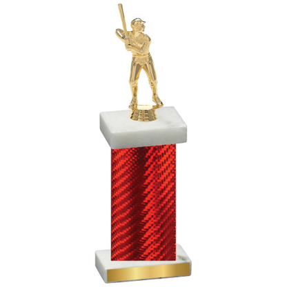 Single Red Carbon Fiber Baseball Trophy