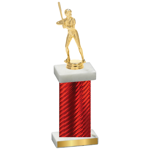 Single Red Carbon Fiber Softball Trophy