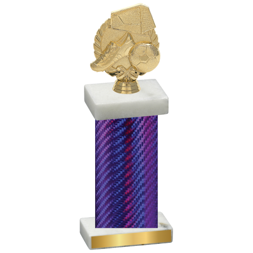 Single Purple Carbon Fiber Soccer Trophy