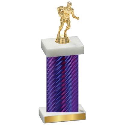 Single Purple Carbon Fiber Rugby Trophy