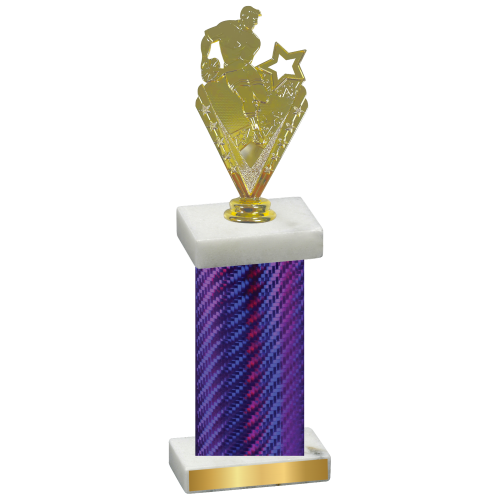 Single Purple Carbon Fiber Rugby Trophy