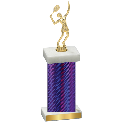 Single Purple Carbon Fiber Tennis Trophy