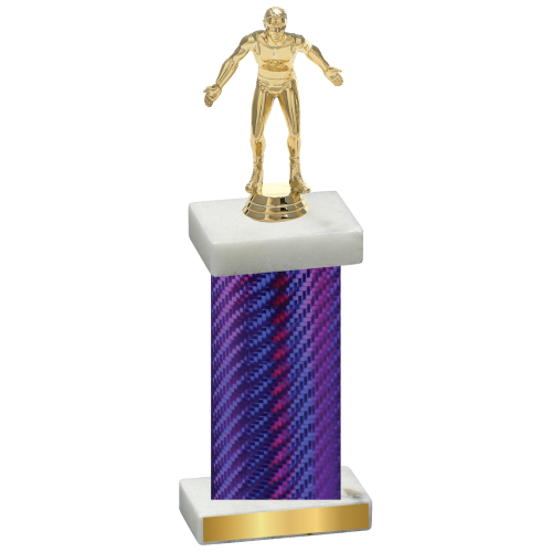 Single Purple Carbon Fiber Wrestling Trophy