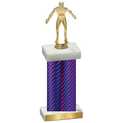 Single Purple Carbon Fiber Wrestling Trophy