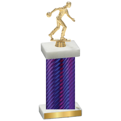 Single Purple Carbon Fiber Bowling Trophy