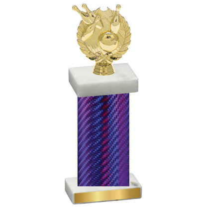 Single Purple Carbon Fiber Bowling Trophy