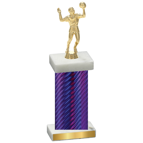 Single Purple Carbon Fiber Volleyball Trophy