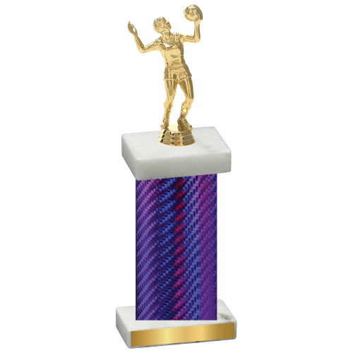 Single Purple Carbon Fiber Volleyball Trophy
