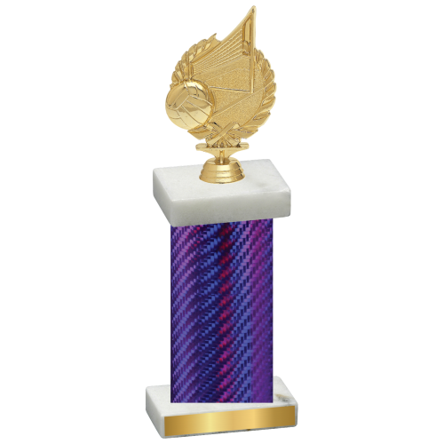 Single Purple Carbon Fiber Volleyball Trophy
