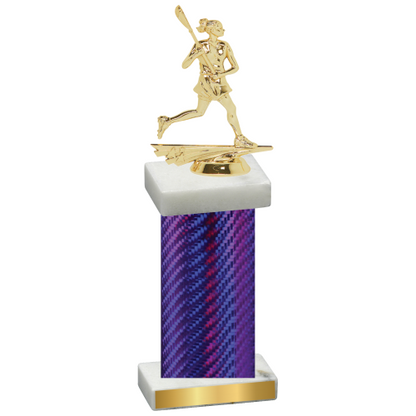 Single Purple Carbon Fiber Lacrosse Trophy