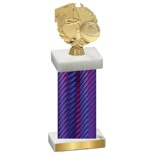 Single Purple Carbon Fiber Basketball Trophy