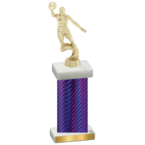 Single Purple Carbon Fiber Basketball Trophy