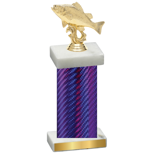 Single Purple Carbon Fiber Fishing Trophy