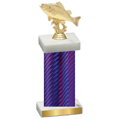 Single Purple Carbon Fiber Fishing Trophy