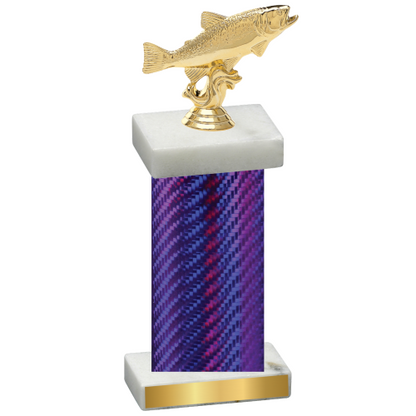 Single Purple Carbon Fiber Fishing Trophy