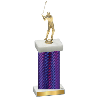 Single Purple Carbon Fiber Golf Trophy