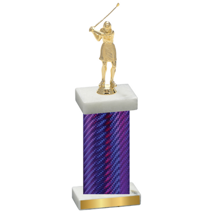 Single Purple Carbon Fiber Golf Trophy