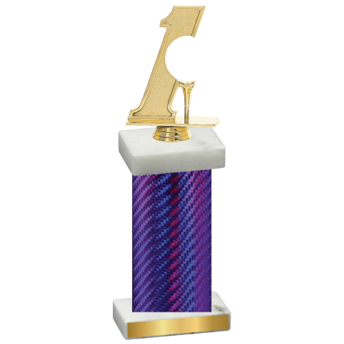 Single Purple Carbon Fiber Golf Trophy