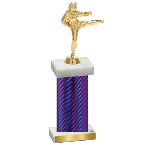 Single Purple Carbon Fiber Karate Trophy