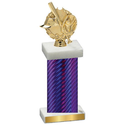 Single Purple Carbon Fiber Baseball Trophy