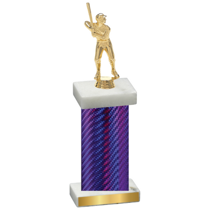 Single Purple Carbon Fiber Baseball Trophy