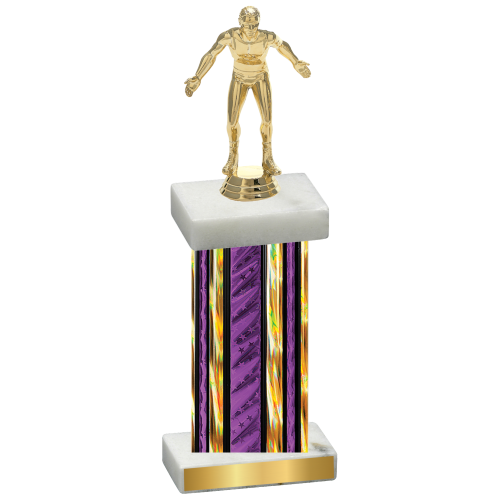 Single Purple Glacier Wrestling Trophy