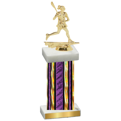 Single Purple Glacier Lacrosse Trophy