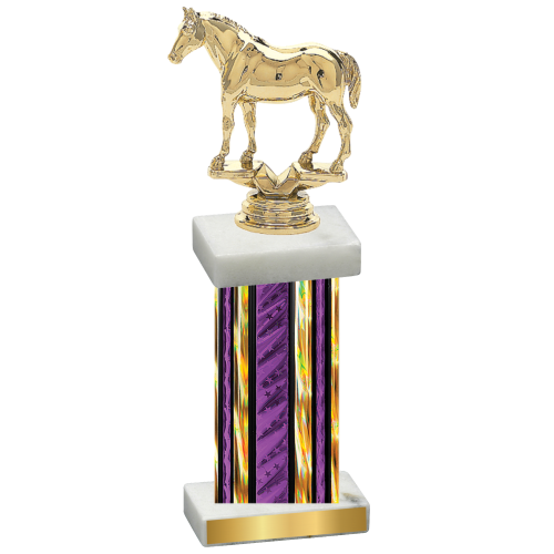 Single Purple Glacier Horses Trophy