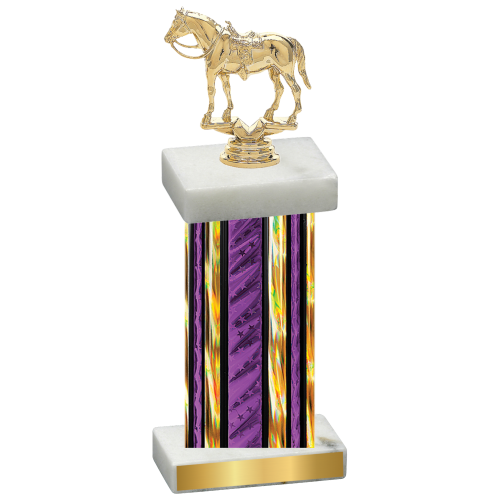 Single Purple Glacier Horses Trophy