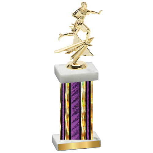 Single Purple Glacier Flag Football Trophy