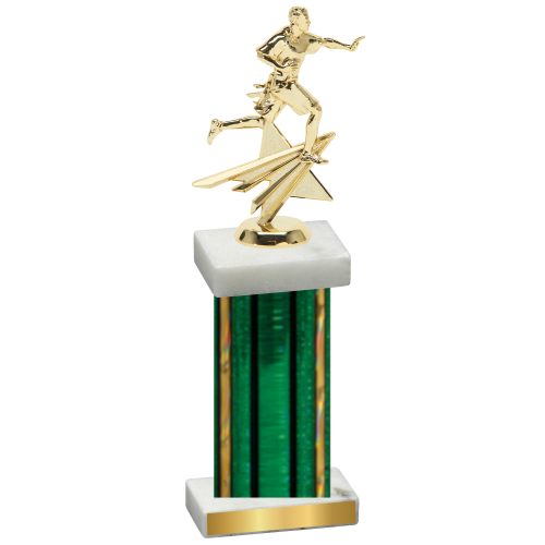 Single Green Glacier Flag Football Trophy