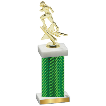 Single Green Carbon Fiber Football Trophy