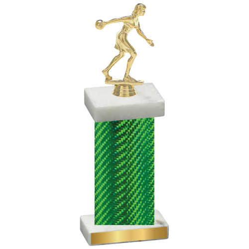 Single Green Carbon Fiber Bowling Trophy