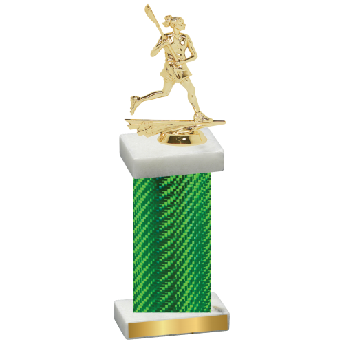 Single Green Carbon Fiber Lacrosse Trophy