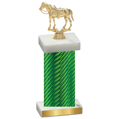 Single Green Carbon Fiber Horses Trophy