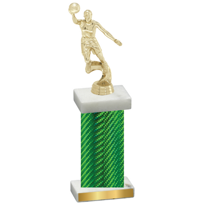 Single Green Carbon Fiber Basketball Trophy