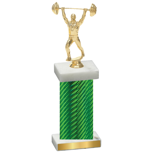 Single Green Carbon Fiber Weights Trophy