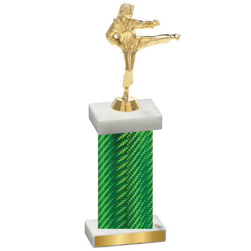 Single Green Carbon Fiber Karate Trophy