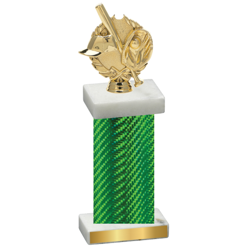 Single Green Carbon Fiber Baseball Trophy