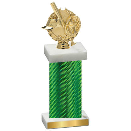 Single Green Carbon Fiber Baseball Trophy