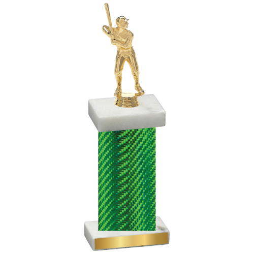 Single Green Carbon Fiber Baseball Trophy