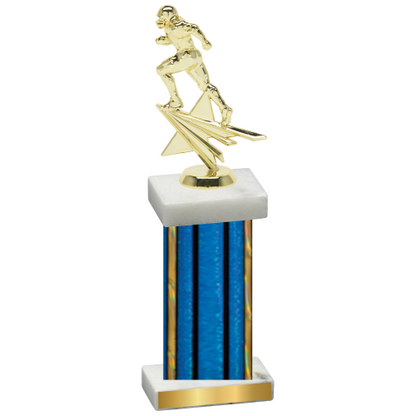 Single Blue Glacier Football Trophy