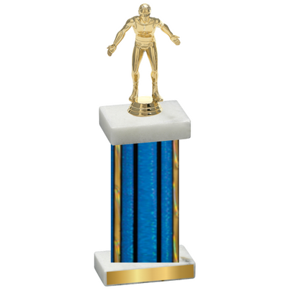 Single Blue Glacier Wrestling Trophy