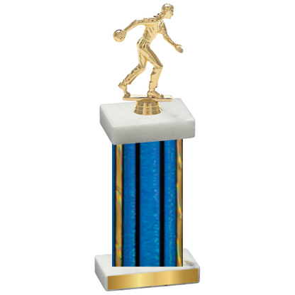 Single Blue Glacier Bowling Trophy