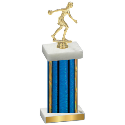 Single Blue Glacier Bowling Trophy