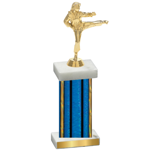 Single Blue Glacier Karate Trophy