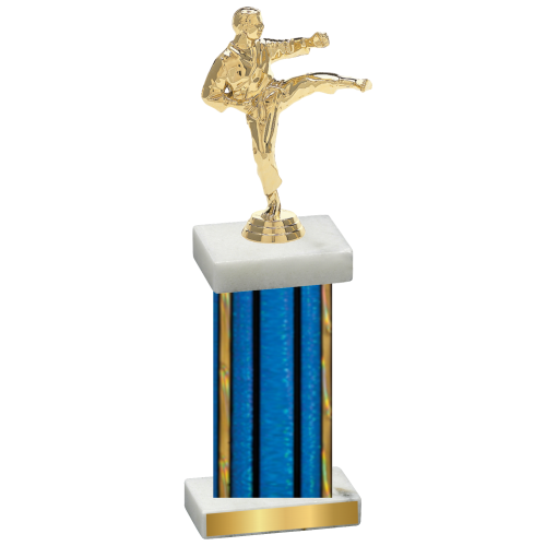 Single Blue Glacier Karate Trophy